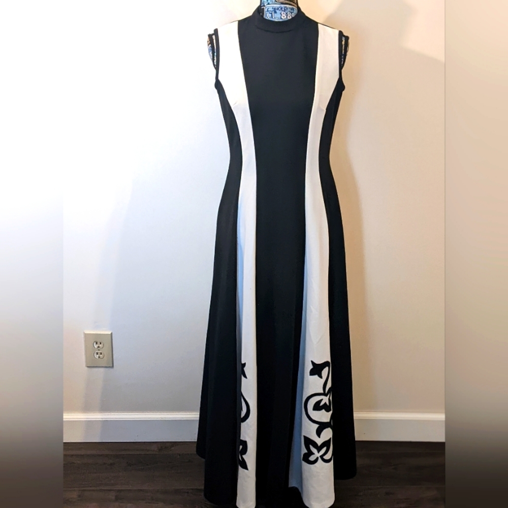Vintage Toni Todd Block Panel Maxi Tent Dress Gown